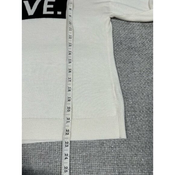 Brit Ny Sweater Womens Medium Cream‎ Black Love Cashmere Blend - Picture 7 of 10